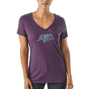 Patagonia Purple Short Sleeve Live Simply Organic Cotton Tee Size Small